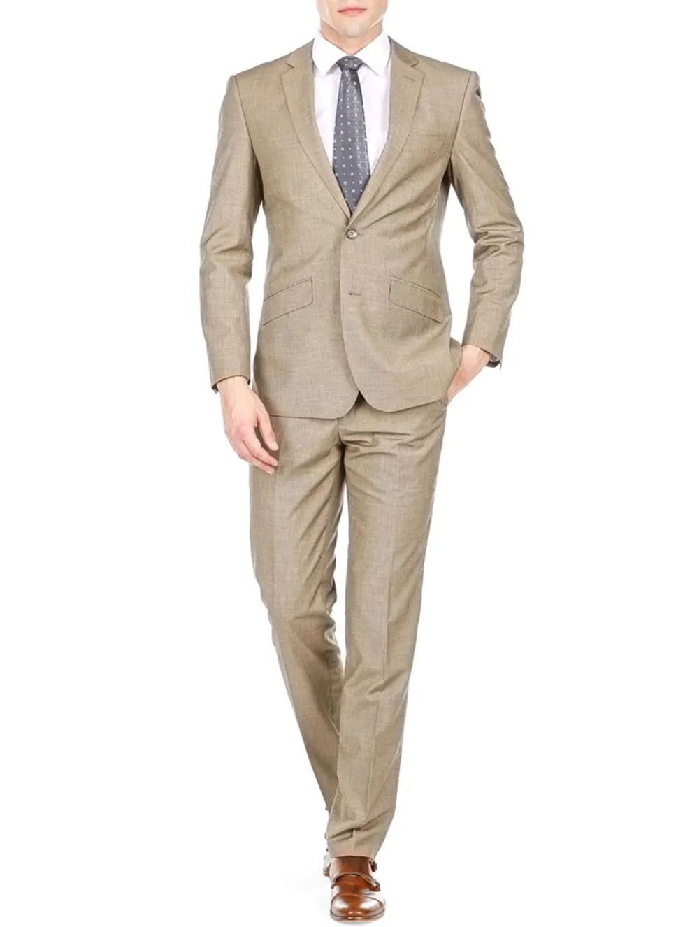 Men's Slim Fit Sharkskin 2 Piece Suit sold by Daily Haute product image thumbnail 3