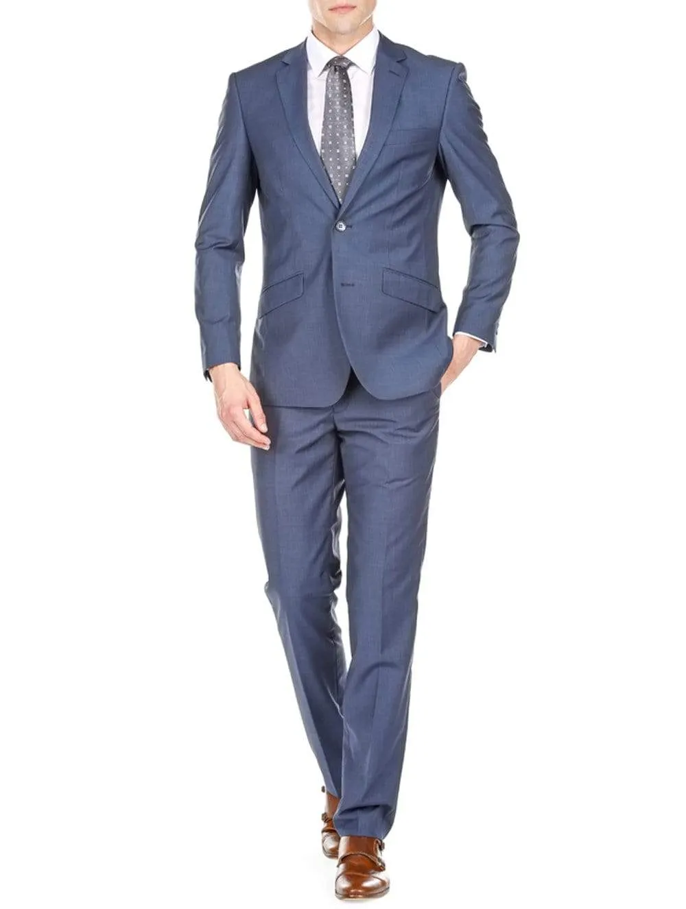 Men's Slim Fit Sharkskin 2 Piece Suit sold by Daily Haute