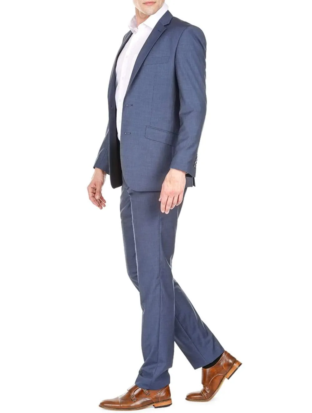 Men's Slim Fit Sharkskin 2 Piece Suit sold by Daily Haute product image thumbnail 2