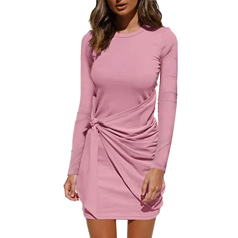 Haute Edition Long Sleeve Tie Waist Bodycon Cocktail Dress sold by Daily Haute product image thumbnail 3
