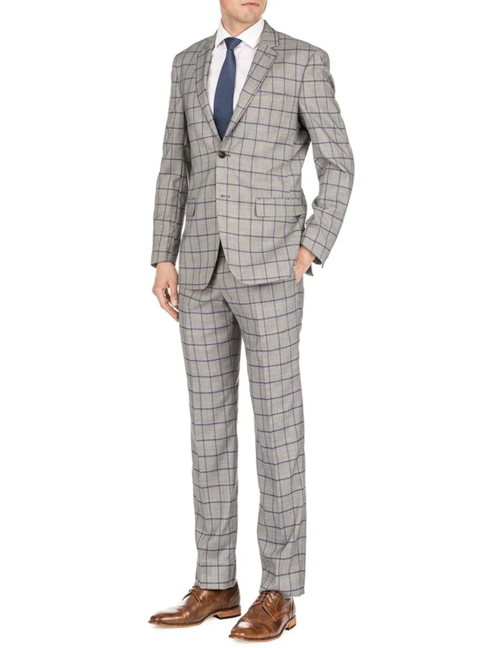 Men's Window Pane Slim Fit Suits sold by Daily Haute product image thumbnail 2