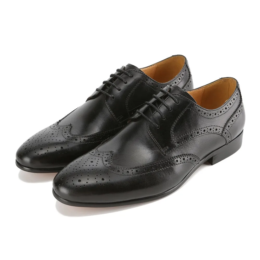 Gino Vitale Men's Handcrafted Genuine Leather Brogue Wingtip Medallion Dress Shoe sold by Daily Haute product image thumbnail 2