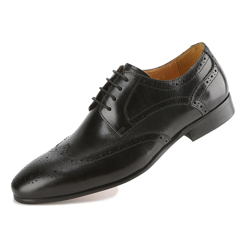 Gino Vitale Men's Handcrafted Genuine Leather Brogue Wingtip Medallion Dress Shoe sold by Daily Haute