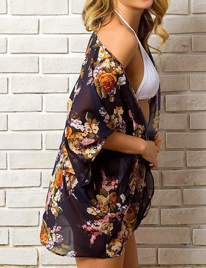 Haute Edition Women's Lightweight Summer Kimono Cover Up Cardigans sold by Daily Haute product image thumbnail 2