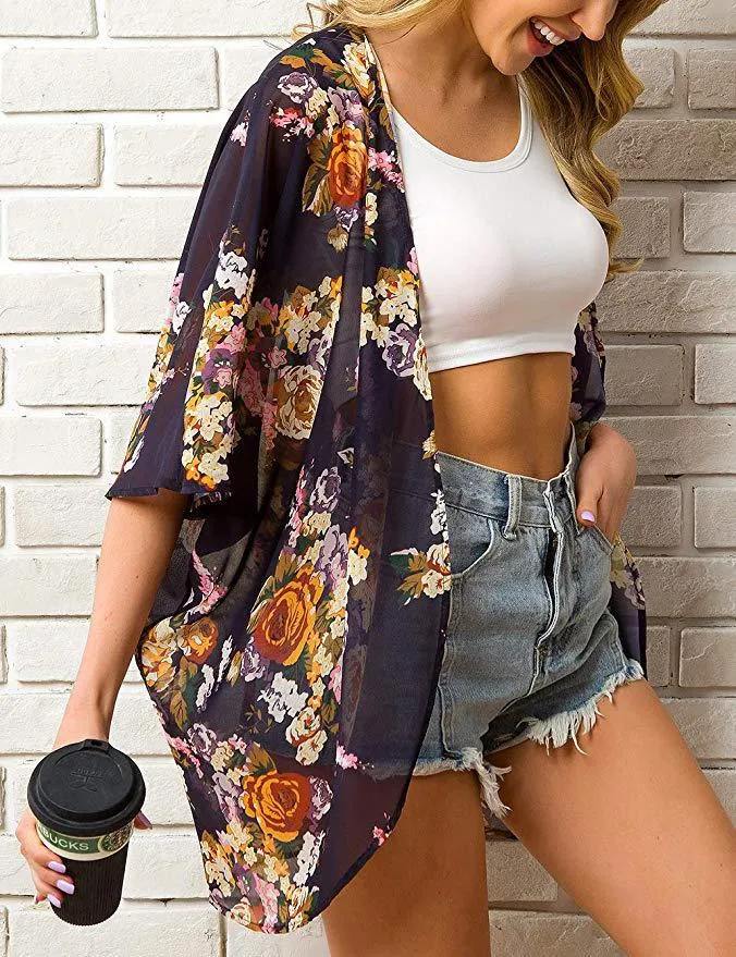 Haute Edition Women's Lightweight Summer Kimono Cover Up Cardigans sold by Daily Haute
