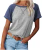 Haute Edition Women's Cross Stitch Contrast Raglan Short Sleeve Tee sold by Daily Haute