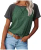 Haute Edition Women's Cross Stitch Contrast Raglan Short Sleeve Tee sold by Daily Haute