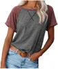 Haute Edition Women's Cross Stitch Contrast Raglan Short Sleeve Tee sold by Daily Haute