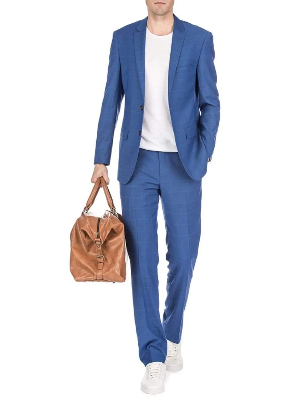 Men's Traveler Check Slim Fit Suits sold by Daily Haute product image thumbnail 4