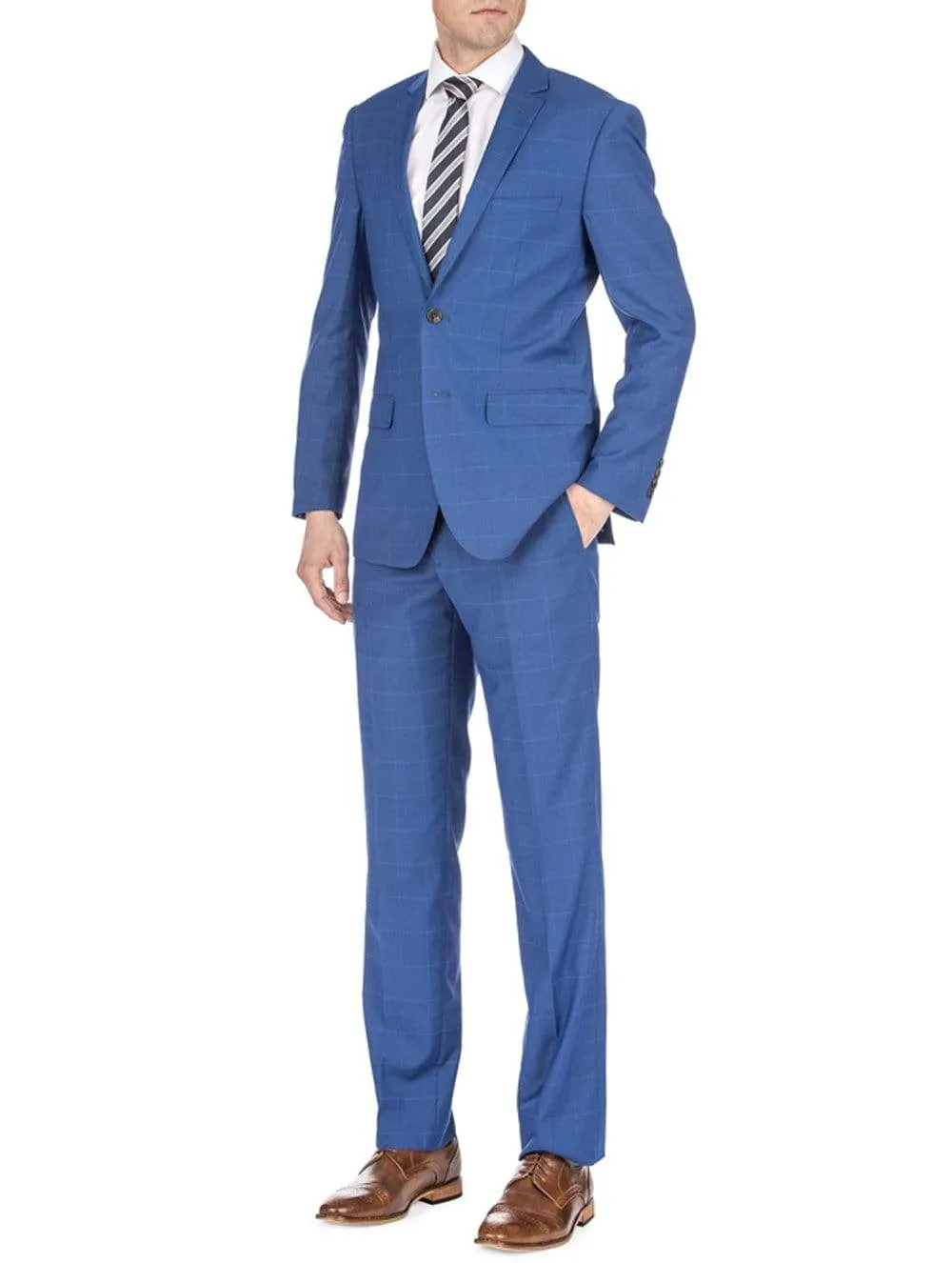 Men's Traveler Check Slim Fit Suits sold by Daily Haute product image thumbnail 3