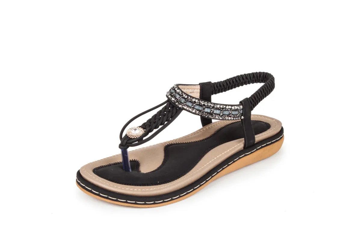 Haute edition Summer Bohemian Beaded Comfort Sandals sold by Daily Haute