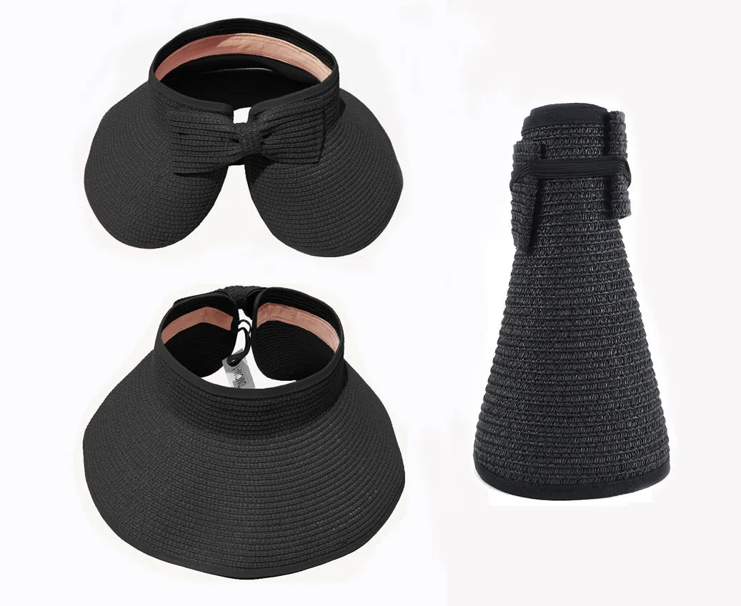Haute Edition Women's Roll Up Packable Sun Visor Hat sold by Daily Haute