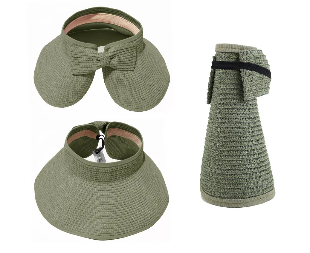 Haute Edition Women's Roll Up Packable Sun Visor Hat sold by Daily Haute product image thumbnail 5