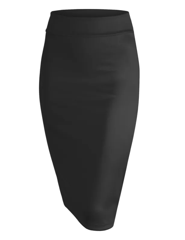 Women's Elastic Waist Stretch Bodycon Midi Knee Length Pencil Skirt sold by Daily Haute
