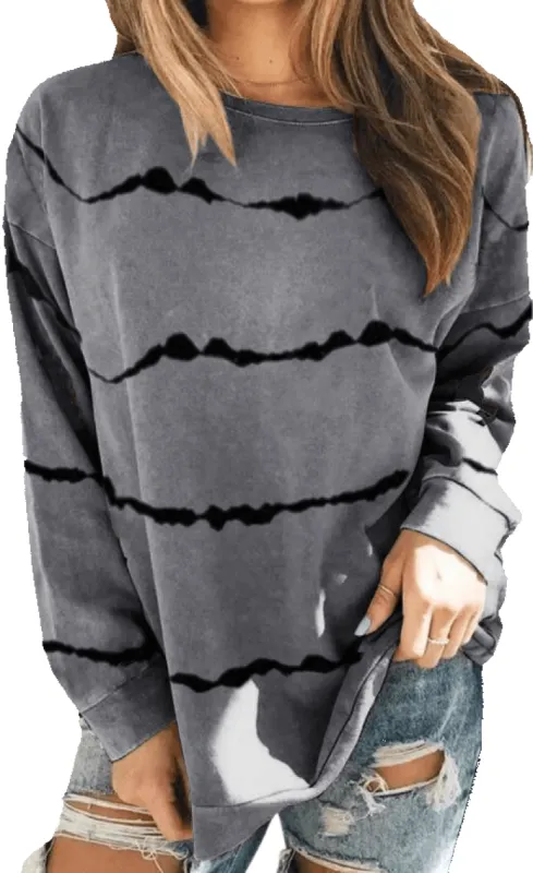 Haute Edition Tie Dye Stripe Long Sleeve Tee  sold by Daily Haute