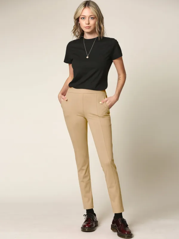 Women's Pull On Legging Ponte Tummy Control Skinny Pant With Pockets sold by Daily Haute
