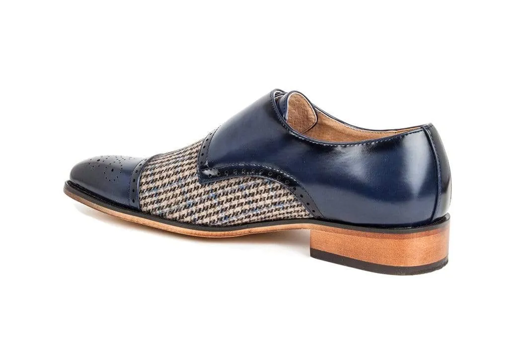 Gino Vitale Double Monk Strap Houndstooth Medallion Cap Toe Dress Shoes sold by Daily Haute product image thumbnail 5