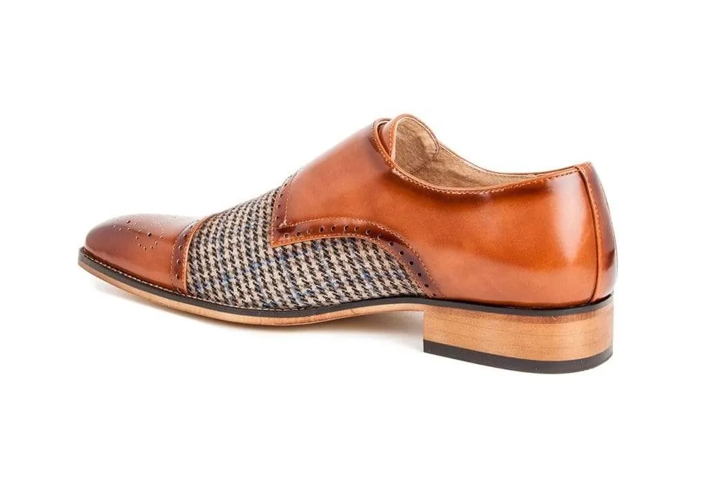 Gino Vitale Double Monk Strap Houndstooth Medallion Cap Toe Dress Shoes sold by Daily Haute product image thumbnail 2