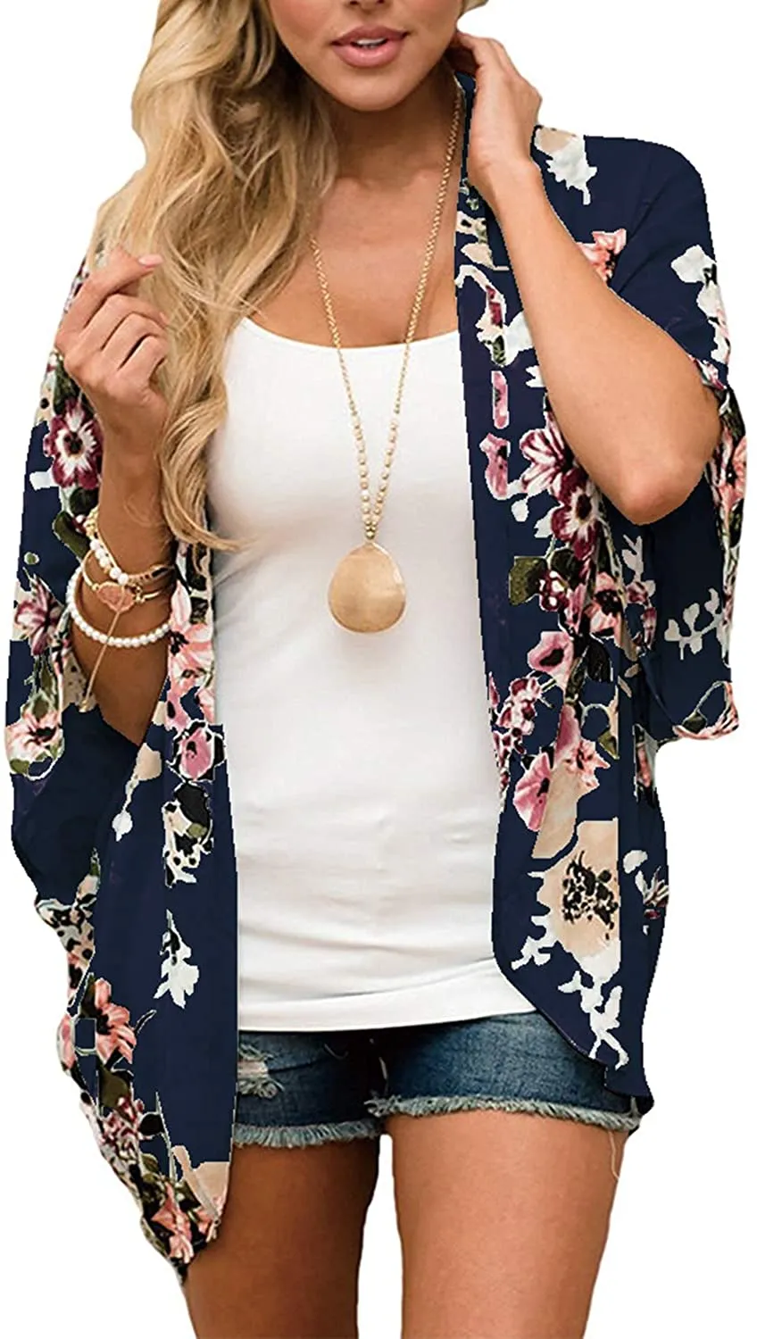 Haute Edition Women's Lightweight Summer Kimono Cardigan Cover Up in Leopard and Floral sold by Daily Haute product image thumbnail 3