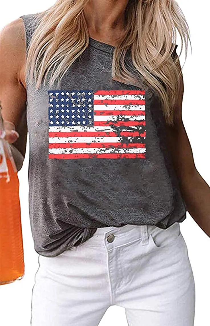 Haute Edition Women's USA American Flag 4th of July Casual Loose Fit Tops With Plus sold by Daily Haute product image thumbnail 2