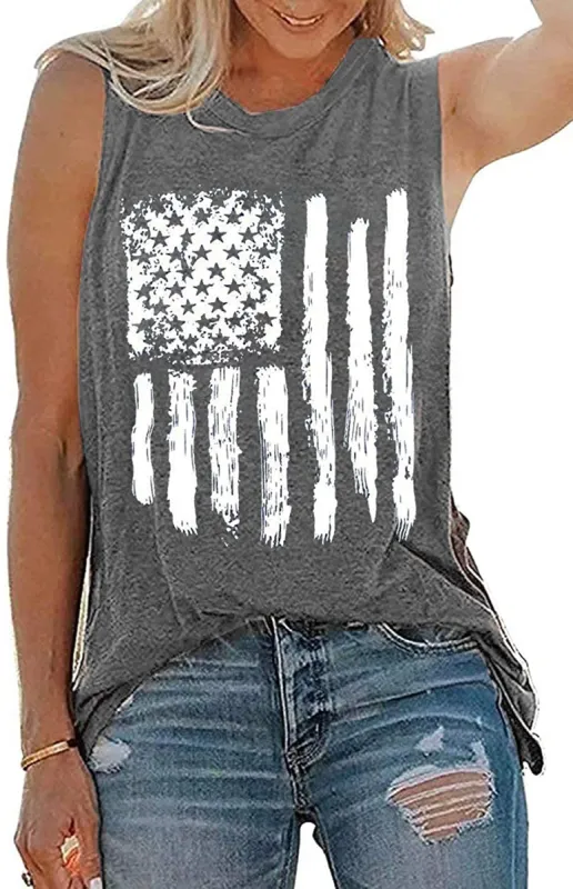 Haute Edition Women's USA American Flag 4th of July Casual Loose Fit Tops With Plus sold by Daily Haute