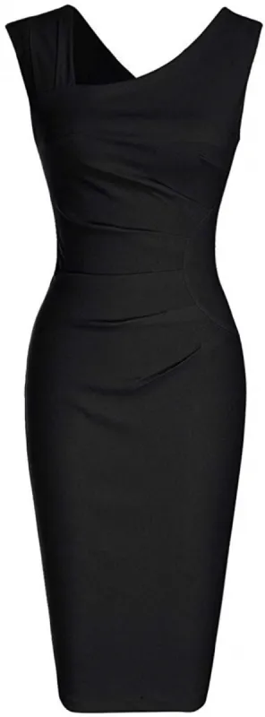 Haute Edition Women's Ruched Shoulder Bodycon Sheath Dress made by Daily Haute