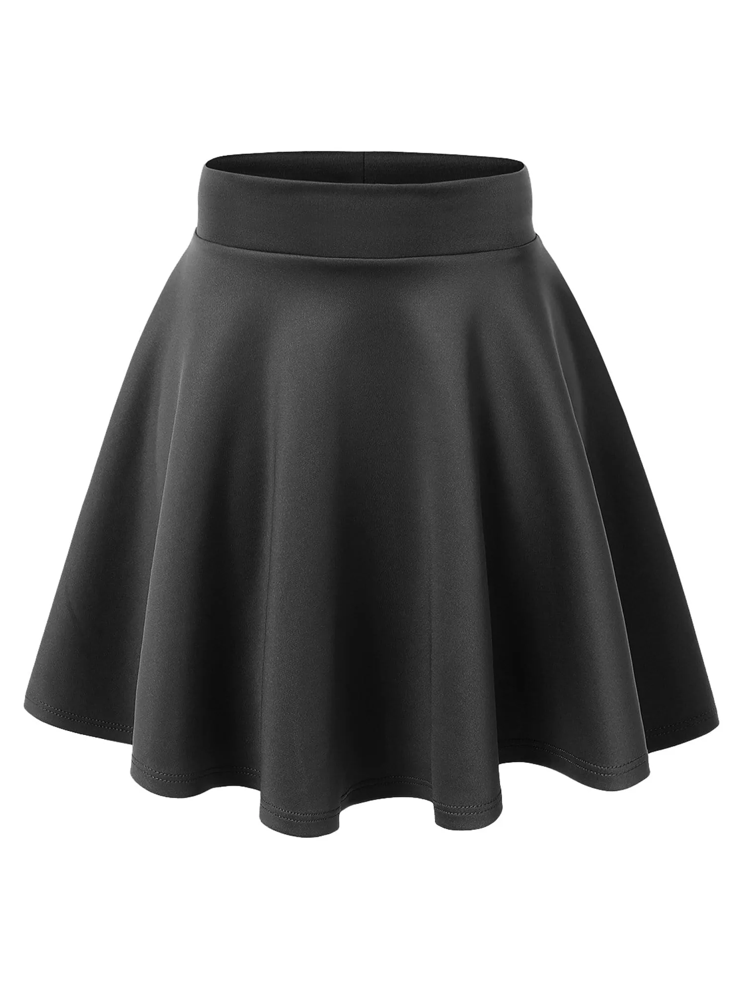 Women's Basic Versatile Stretchy Flared Casual High Waist Mini Skater Skirt sold by Daily Haute product image thumbnail 3