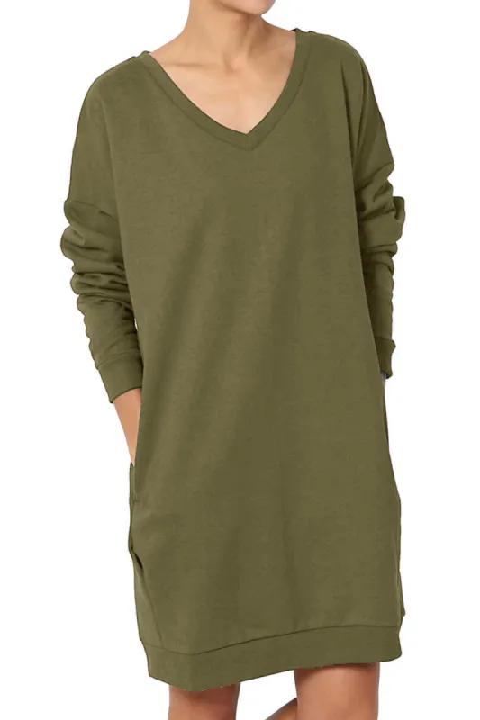 Haute Edition Women's Oversized Pullover Sweatshirt Dress sold by Daily Haute