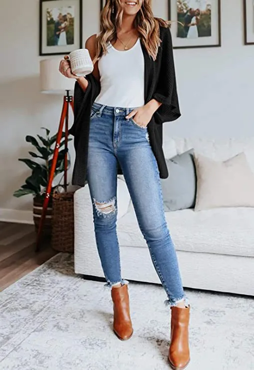 Haute Edition Women's Cocoon Lightweight Kimono Sleeve Sweater Cardigan sold by Daily Haute product image thumbnail 2