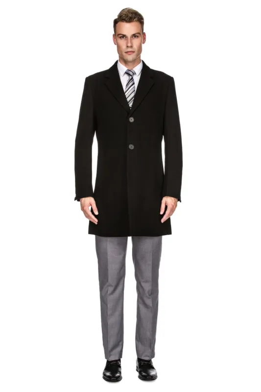 Men's Tailored Wool Blend Notch Collar Wool Blend Walker Car Coat Jacket sold by Daily Haute