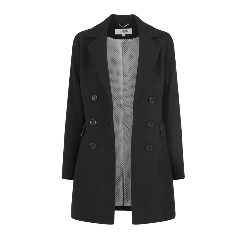 Haute Edition Women's Double Breasted Wool Blend Peacoat sold by Daily Haute