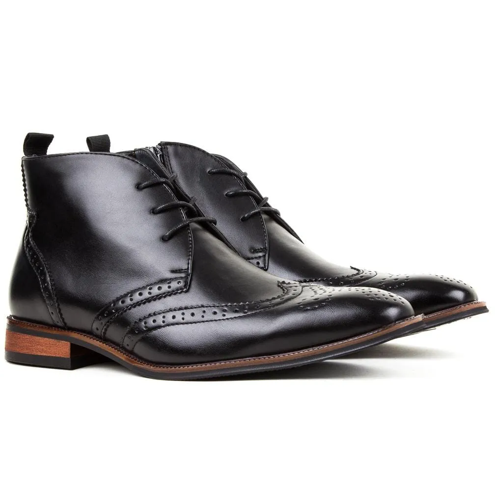 Gino Vitale Men's Wing Tip Brogue Boots sold by Daily Haute product image thumbnail 2