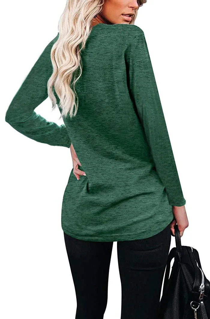 Haute Edition Long Sleeve Heather Pocket Scoop Neck Long Sleeve Pocket Tunic Top sold by Daily Haute product image thumbnail 5
