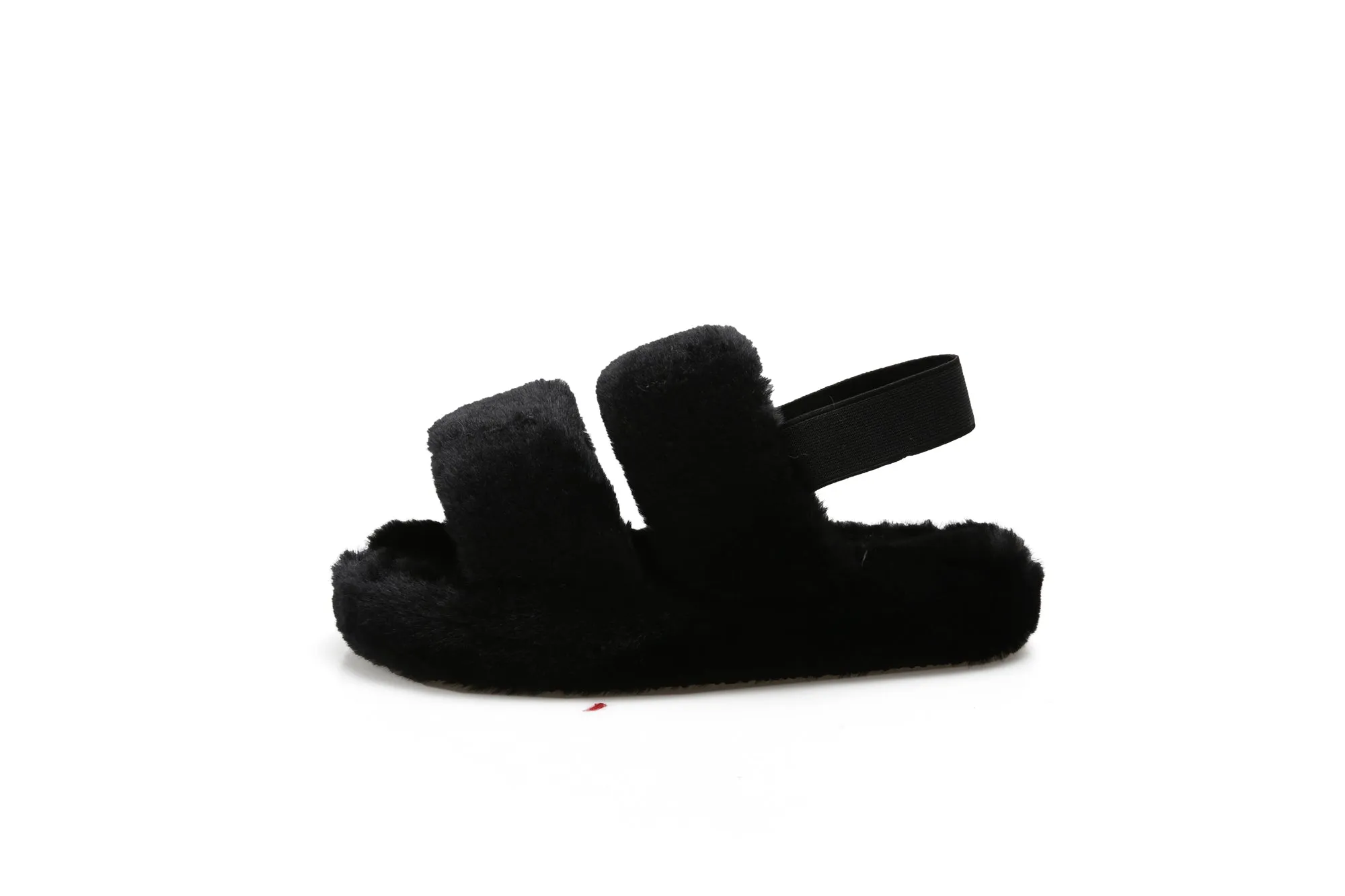 Haute Edition Women's Open Toe Furry House Slippers with Elastic Strap sold by Daily Haute product image thumbnail 5