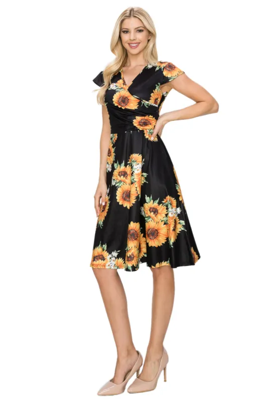 Haute Edition Women's Print V-Neck Skater Dress sold by Daily Haute