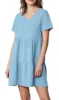Made By Johnny Casual Flowy Swing Shift Short Sleeve Tiered Dress sold by Daily Haute