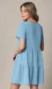 Made By Johnny Casual Flowy Swing Shift Short Sleeve Tiered Dress sold by Daily Haute