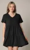 Made By Johnny Casual Flowy Swing Shift Short Sleeve Tiered Dress sold by Daily Haute