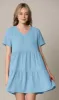 Made By Johnny Casual Flowy Swing Shift Short Sleeve Tiered Dress sold by Daily Haute