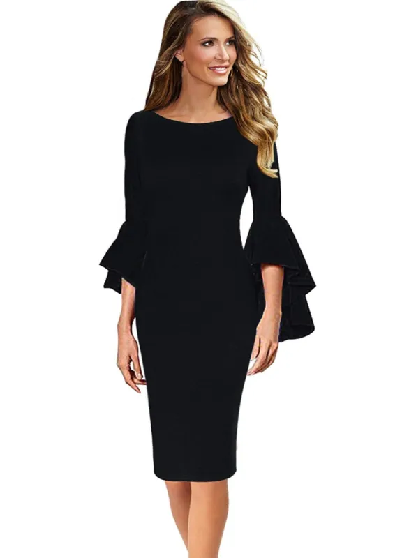 Haute Edition Women's Bell Sleeves Cocktail Party Dress sold by Daily Haute