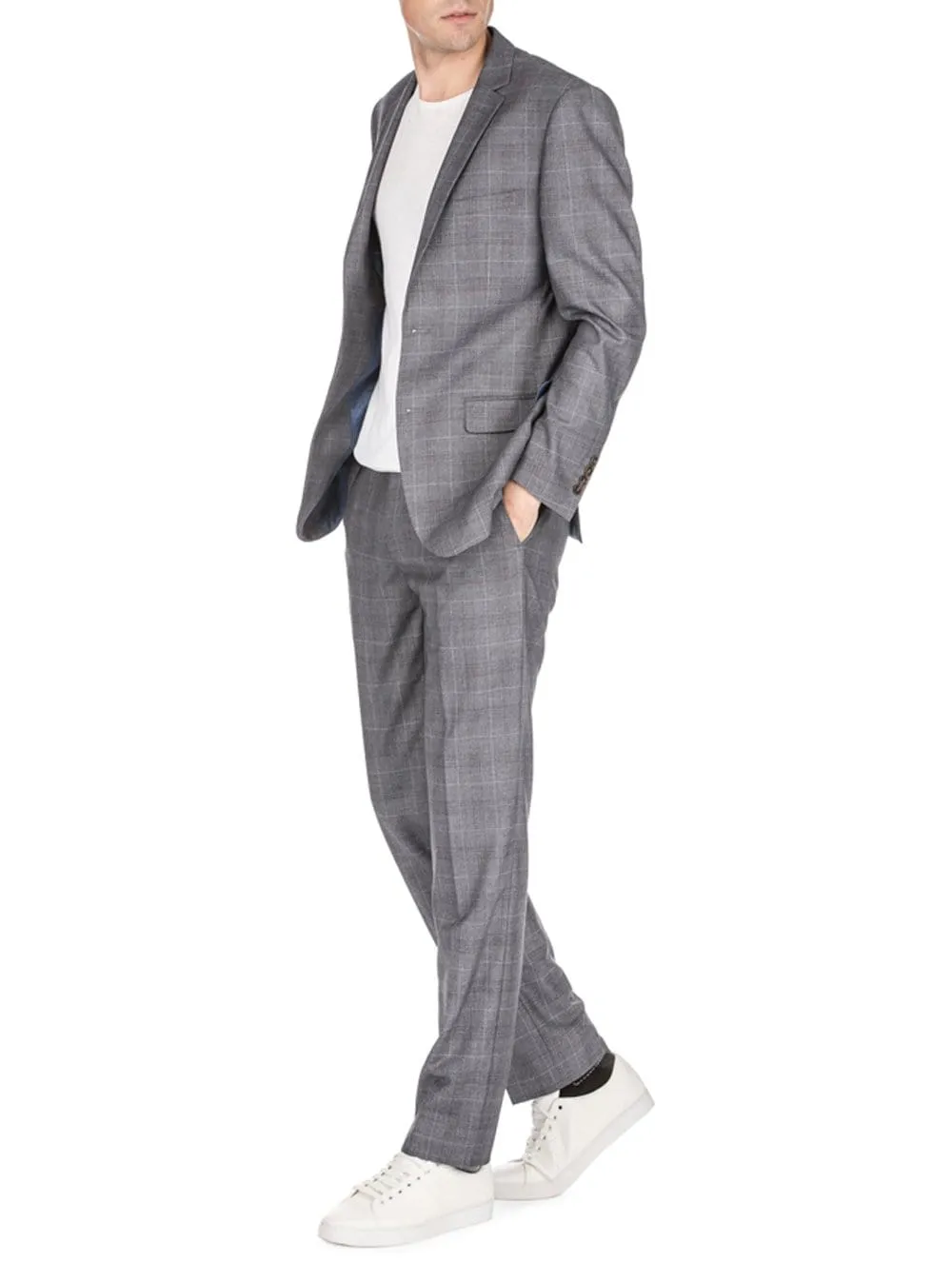 Men's Harrogate Windowpane Slim Fit 2PC Suits sold by Daily Haute product image thumbnail 5