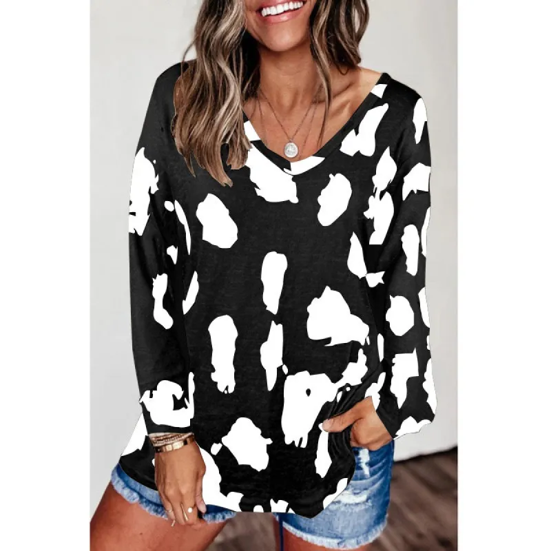 Haute Edition Women's V-Neck Leopard Print Inspired Top sold by Daily Haute