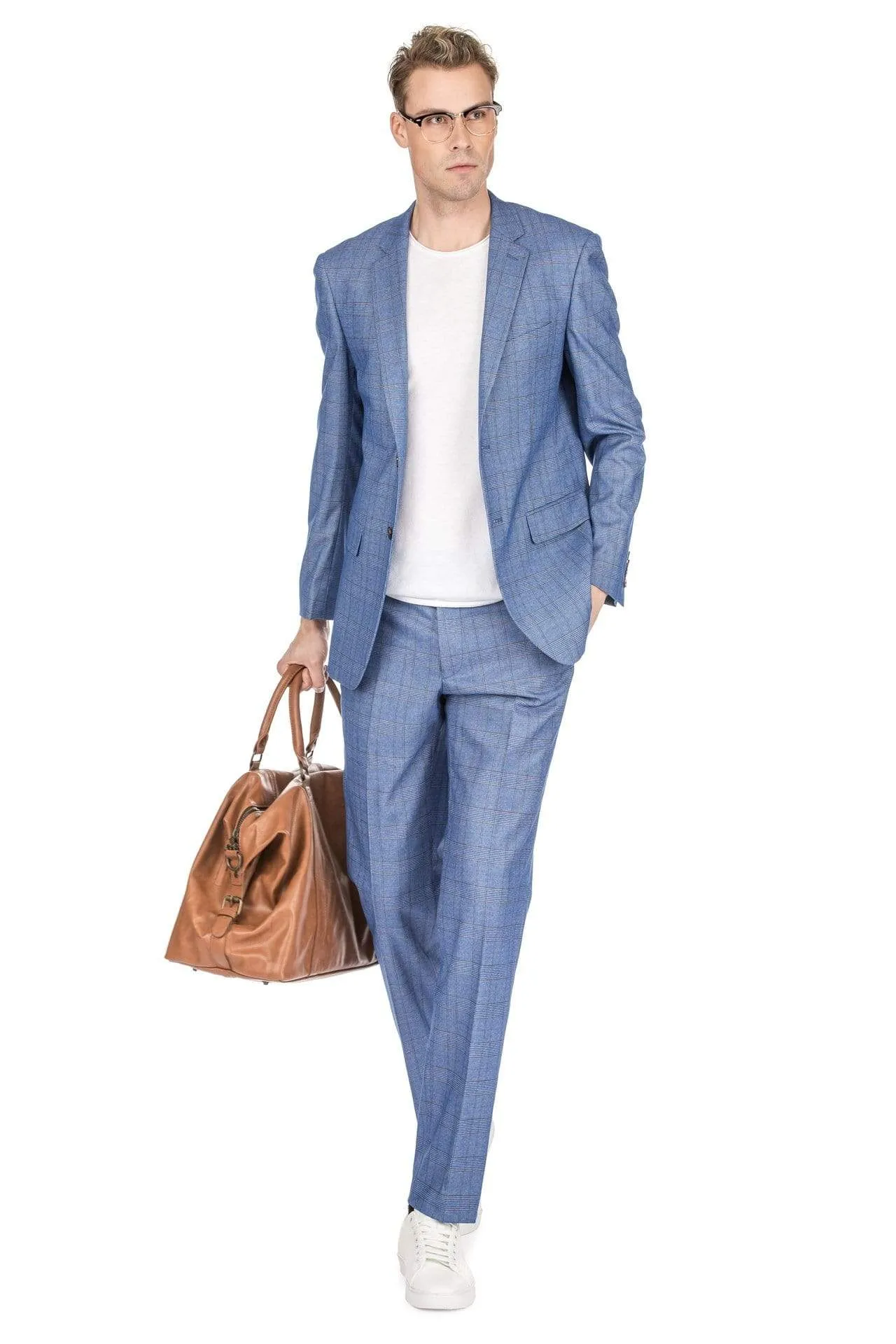 Men's Check Slim Fit Suits sold by Daily Haute product image thumbnail 4