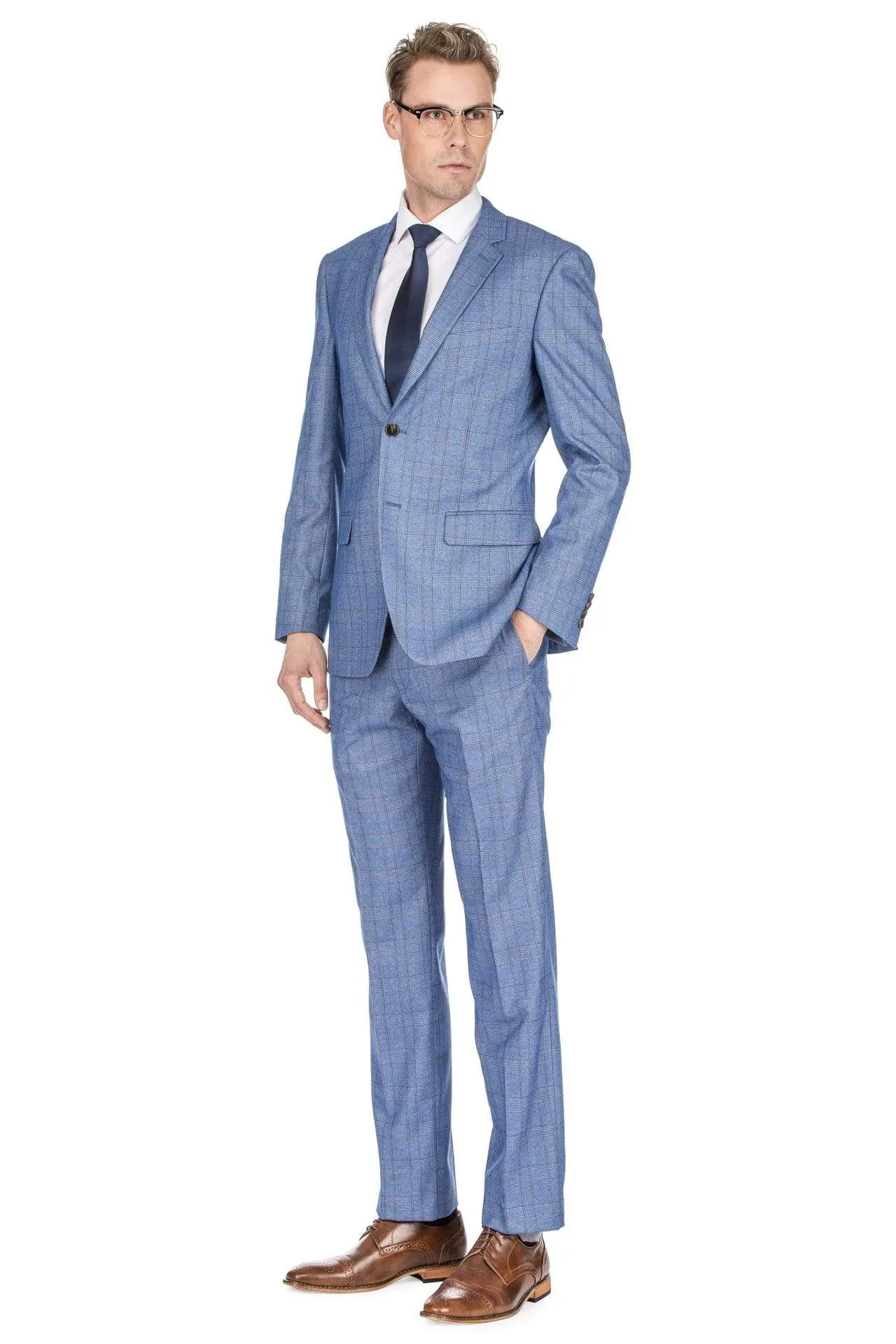 Men's Check Slim Fit Suits sold by Daily Haute product image thumbnail 2