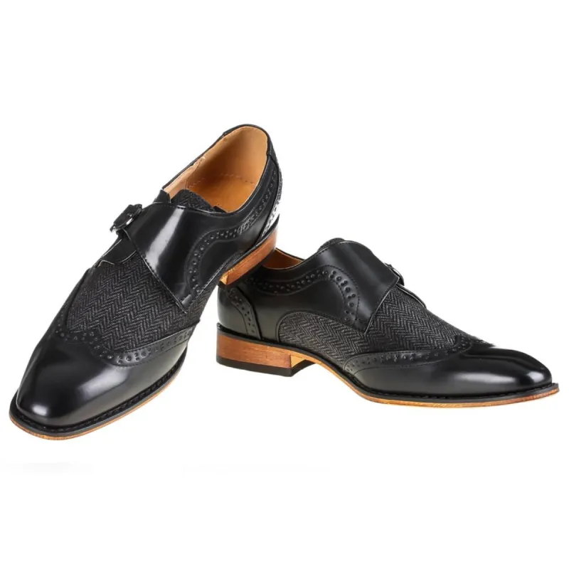 Gino Vitale Men's Monk Strap Herringbone Dress Shoes sold by Daily Haute