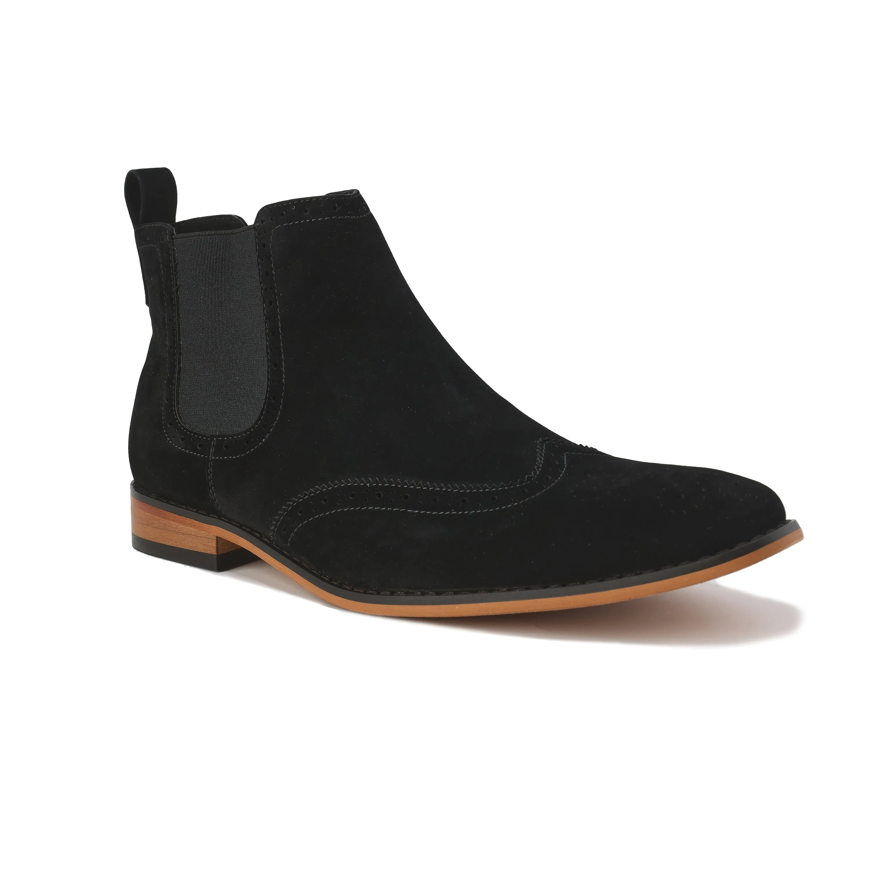 Gino Vitale Men's Slip On Wing Tip Chelsea Boots sold by Daily Haute product image thumbnail 2