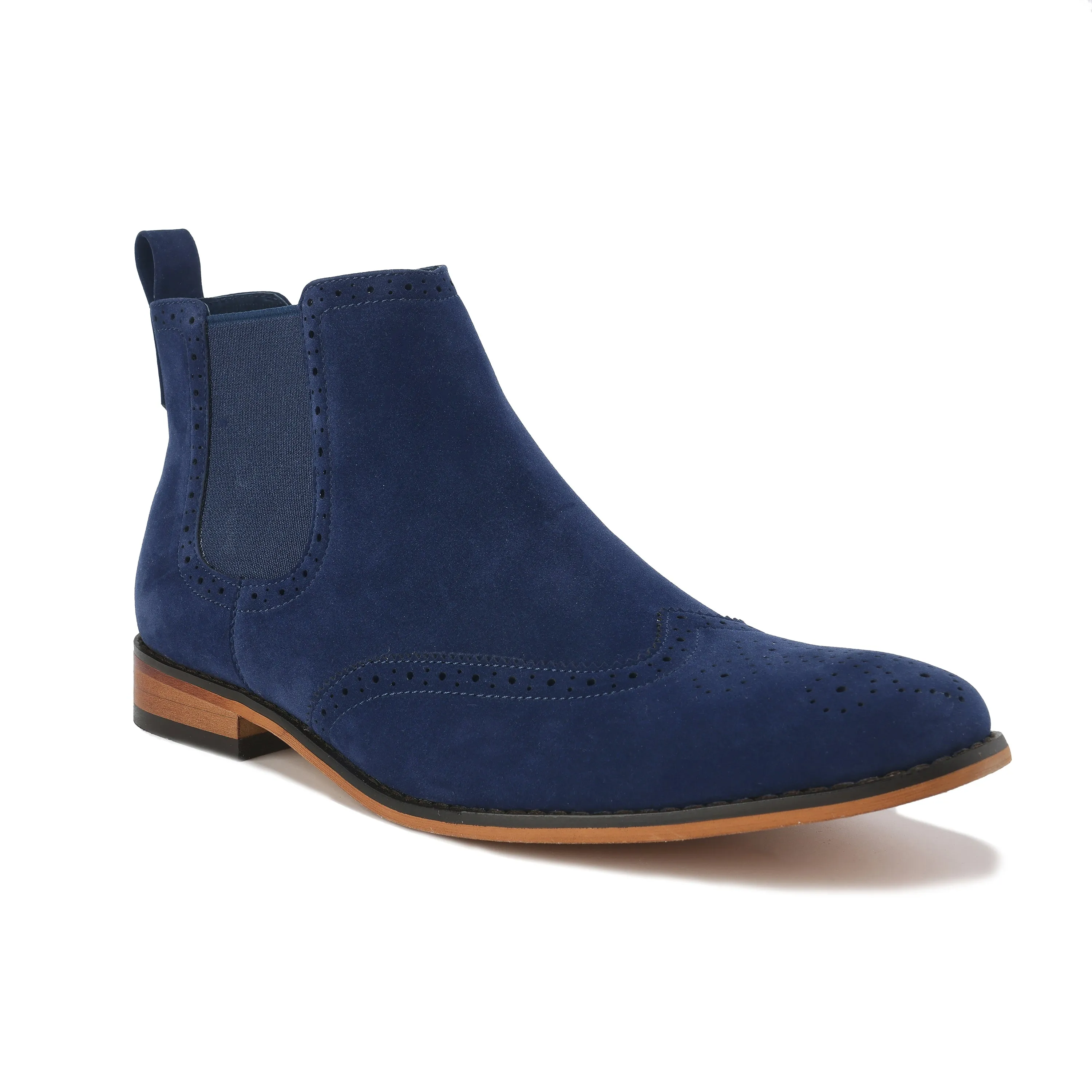 Gino Vitale Men's Slip On Wing Tip Chelsea Boots sold by Daily Haute product image thumbnail 5