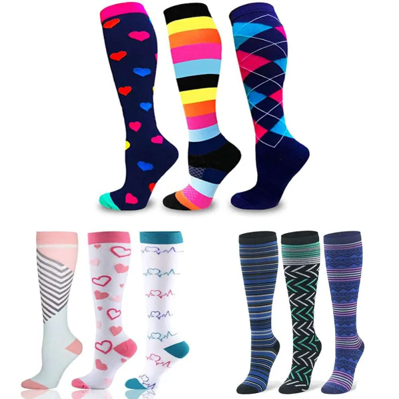 Braveman Print Knee-High Recovery Compression Socks (3-Pack or 6-Pack) sold by Daily Haute