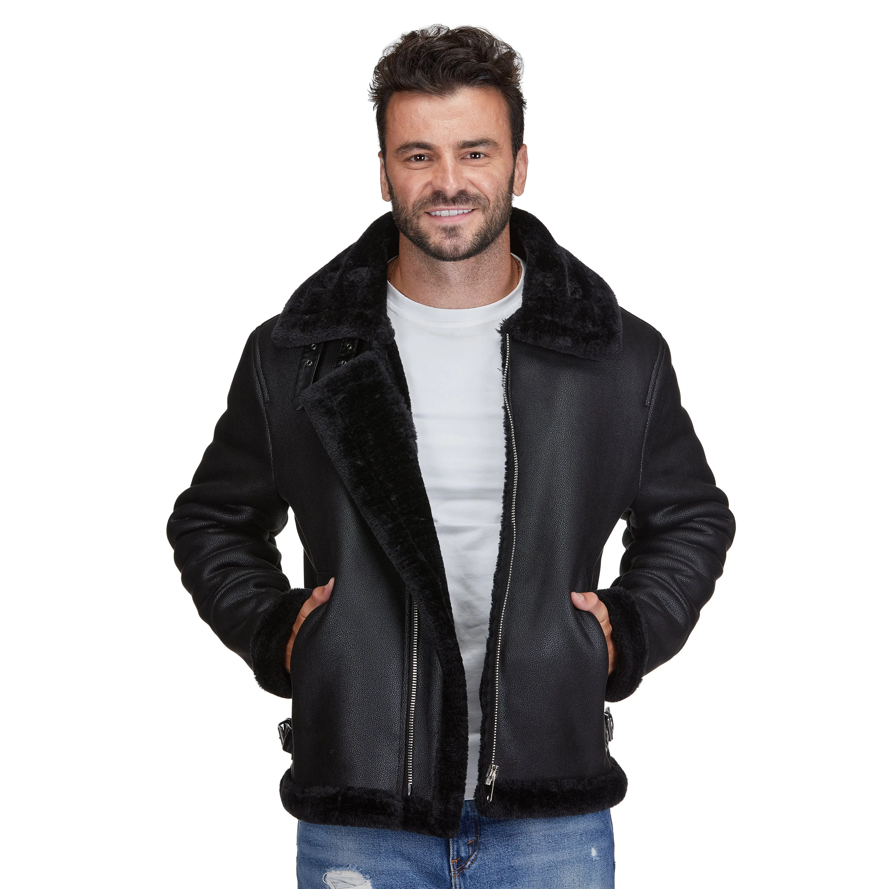 Braveman Faux Shearling Bomber Jacket sold by Daily Haute