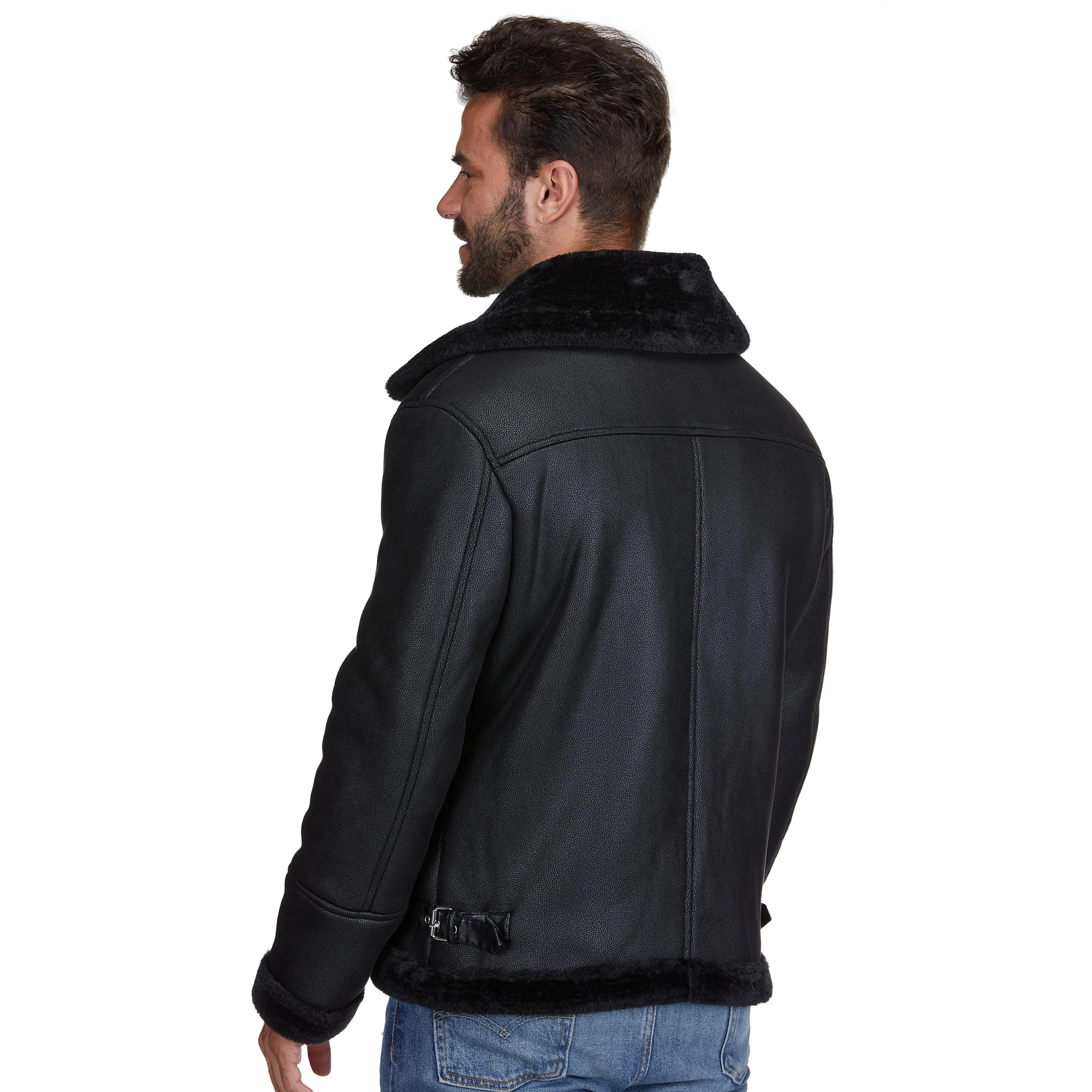 Braveman Faux Shearling Bomber Jacket sold by Daily Haute product image thumbnail 4